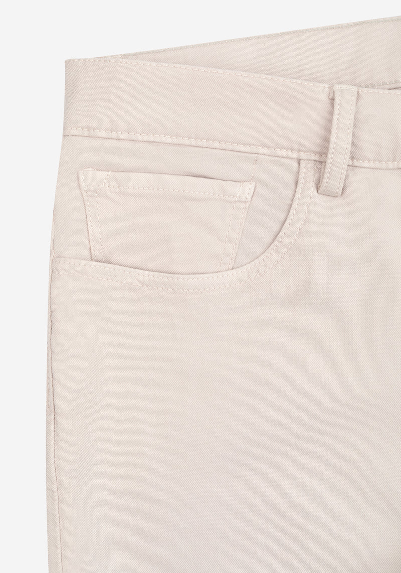 Sandstone Beige Cotton Tencel Gabardine