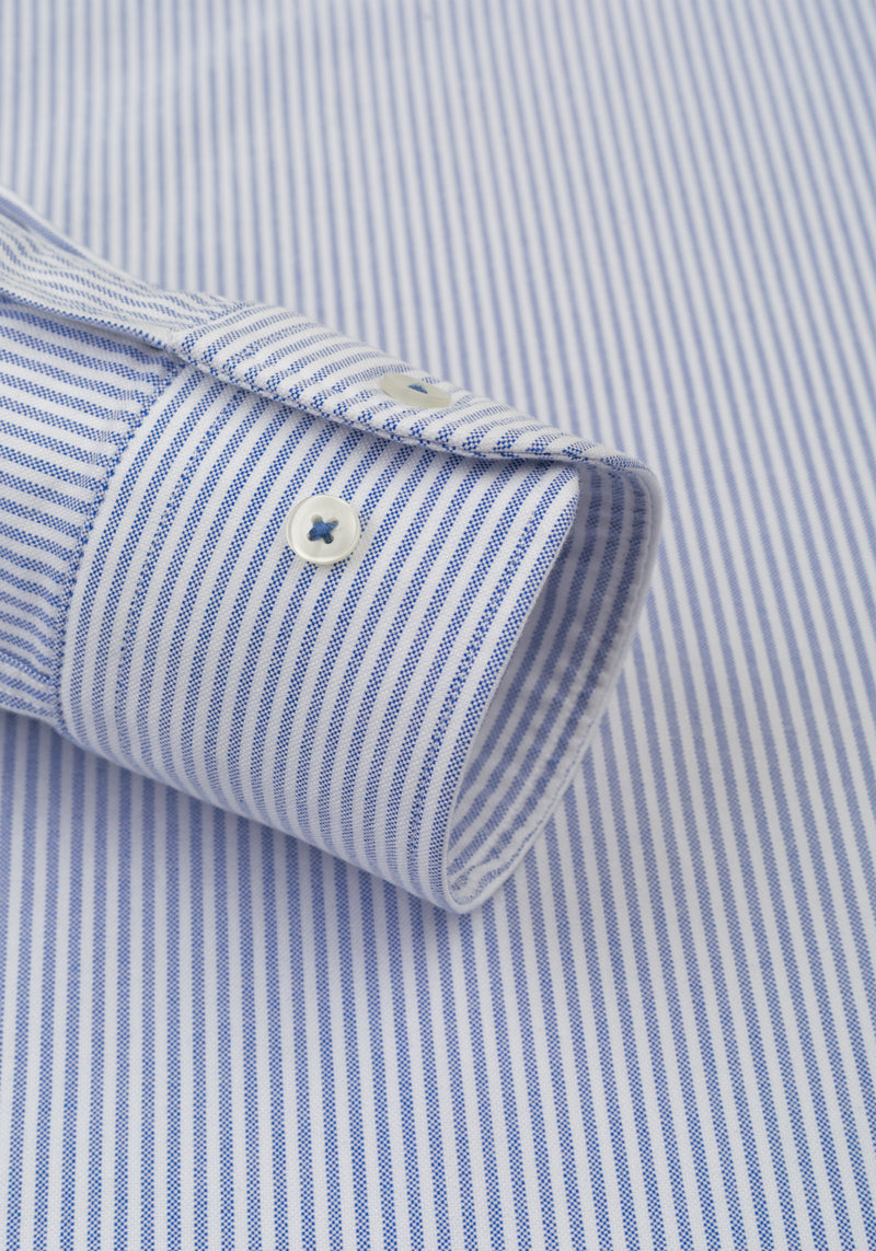 Dust Blue Stripe Oxford Shirt