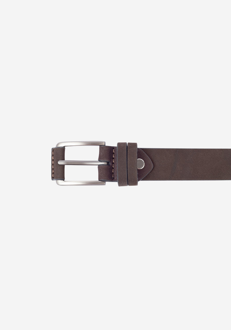 Wood Brown Leather Belt