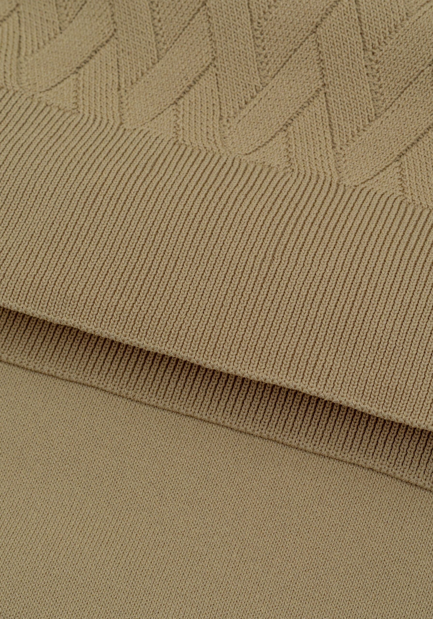 Cafe Beige Polyamide Knitted Polo Shirt