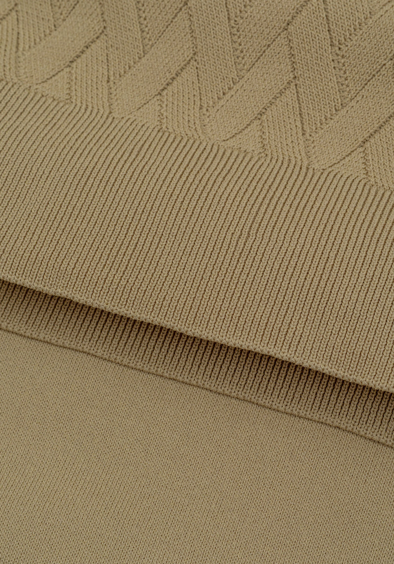 Cafe Beige Polyamide Knitted Polo Shirt