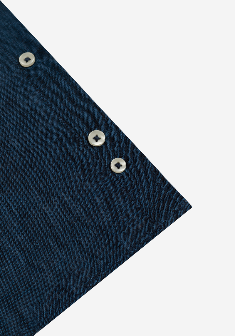 Classic Navy Belgian Linen Shirt