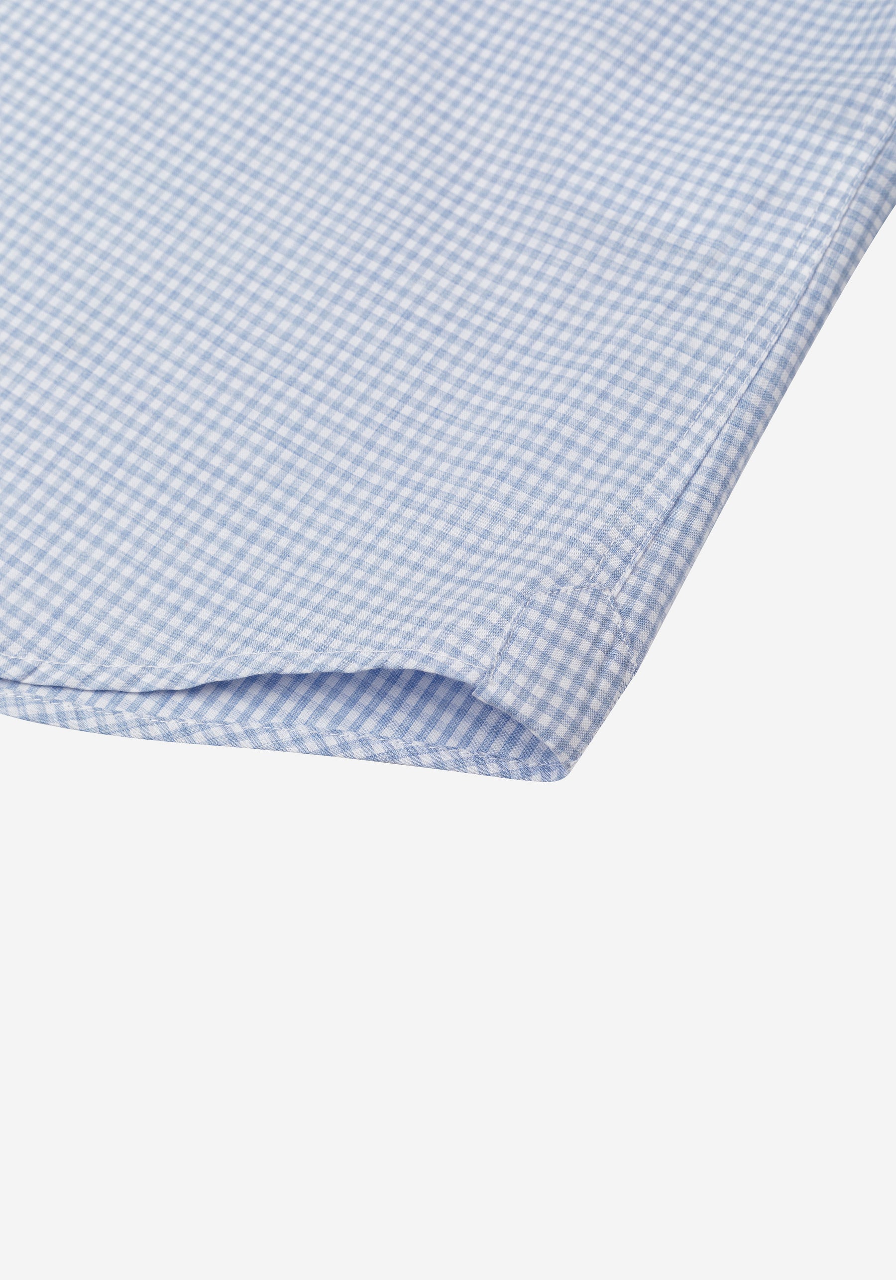 Soft Blue Checked Poplin Shirt