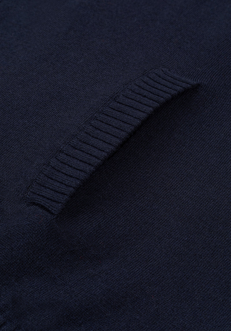 Phantom Navy Merino Wool Blend Pullover