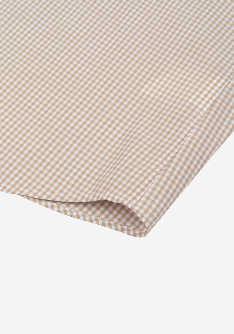 Dust Beige Checked Poplin Shirt