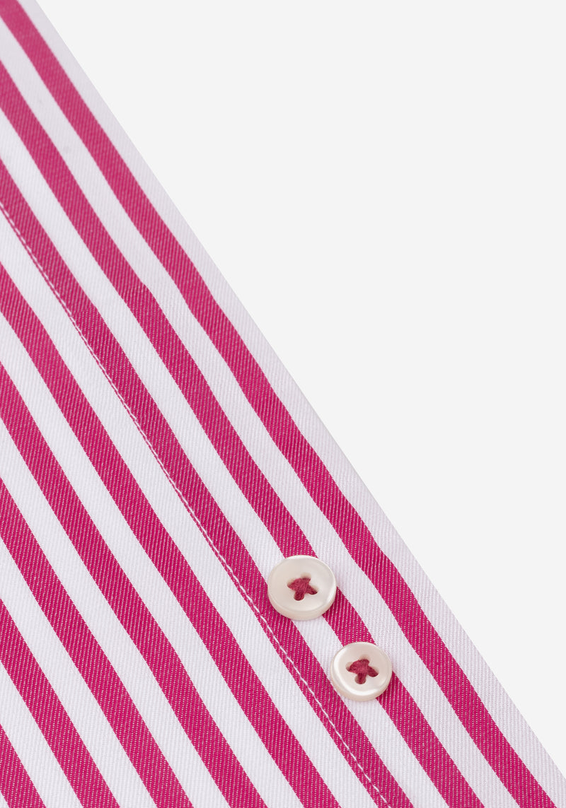 Carmine Red Stripe Signature Twill Shirt