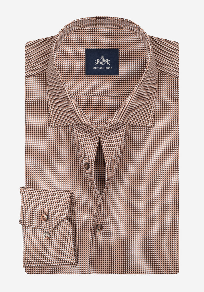 Clay Brown Multi-Check Signature Twill Shirt