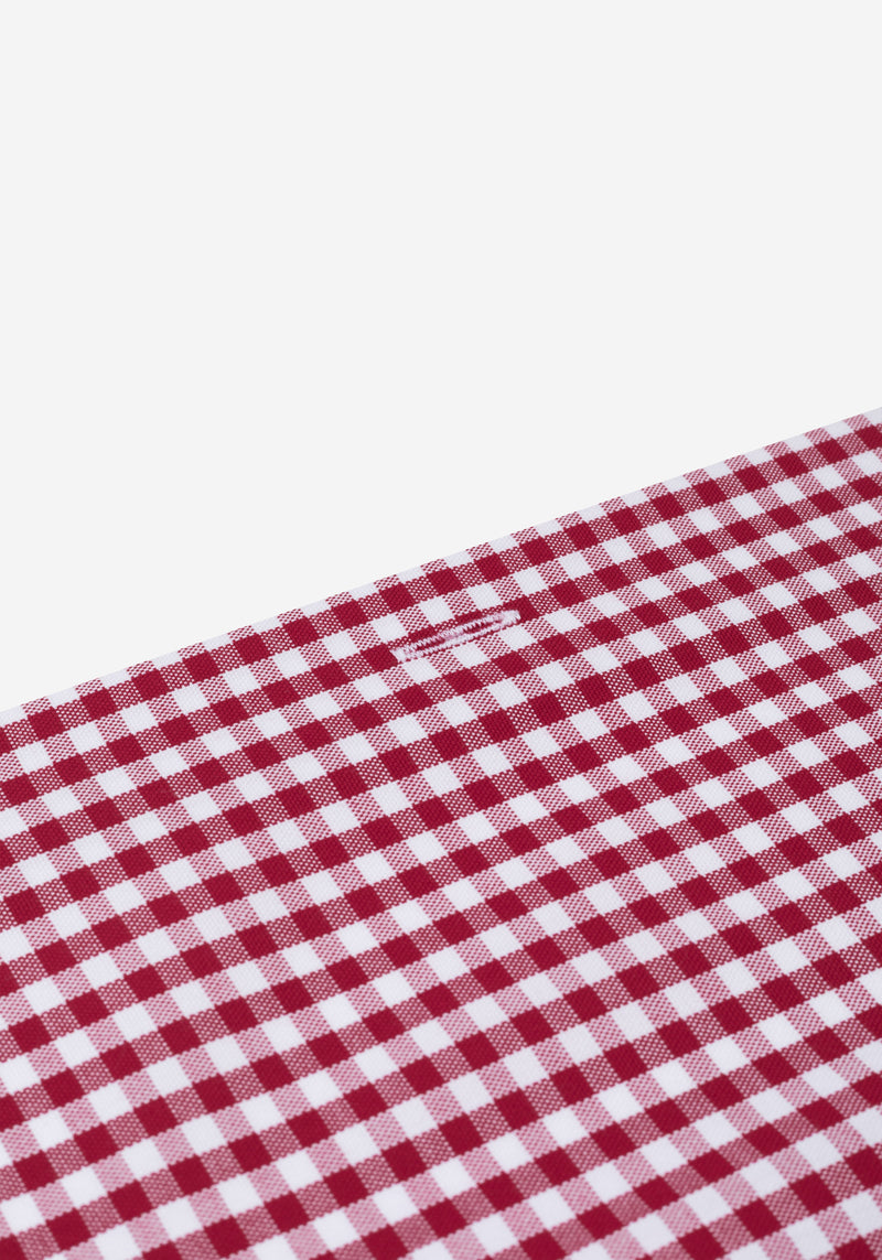 Deep Red Checked Oxford Shirt
