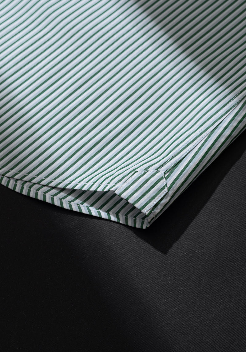 Forest Green Stripe Oxford Shirt