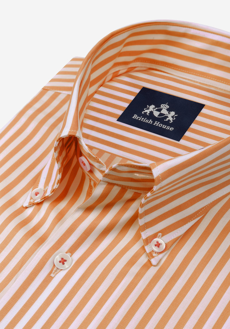 Amber Orange Stripe Signature Twill Shirt
