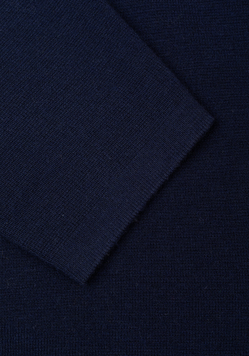 Imperial Navy Merino Wool Blend Cardigan