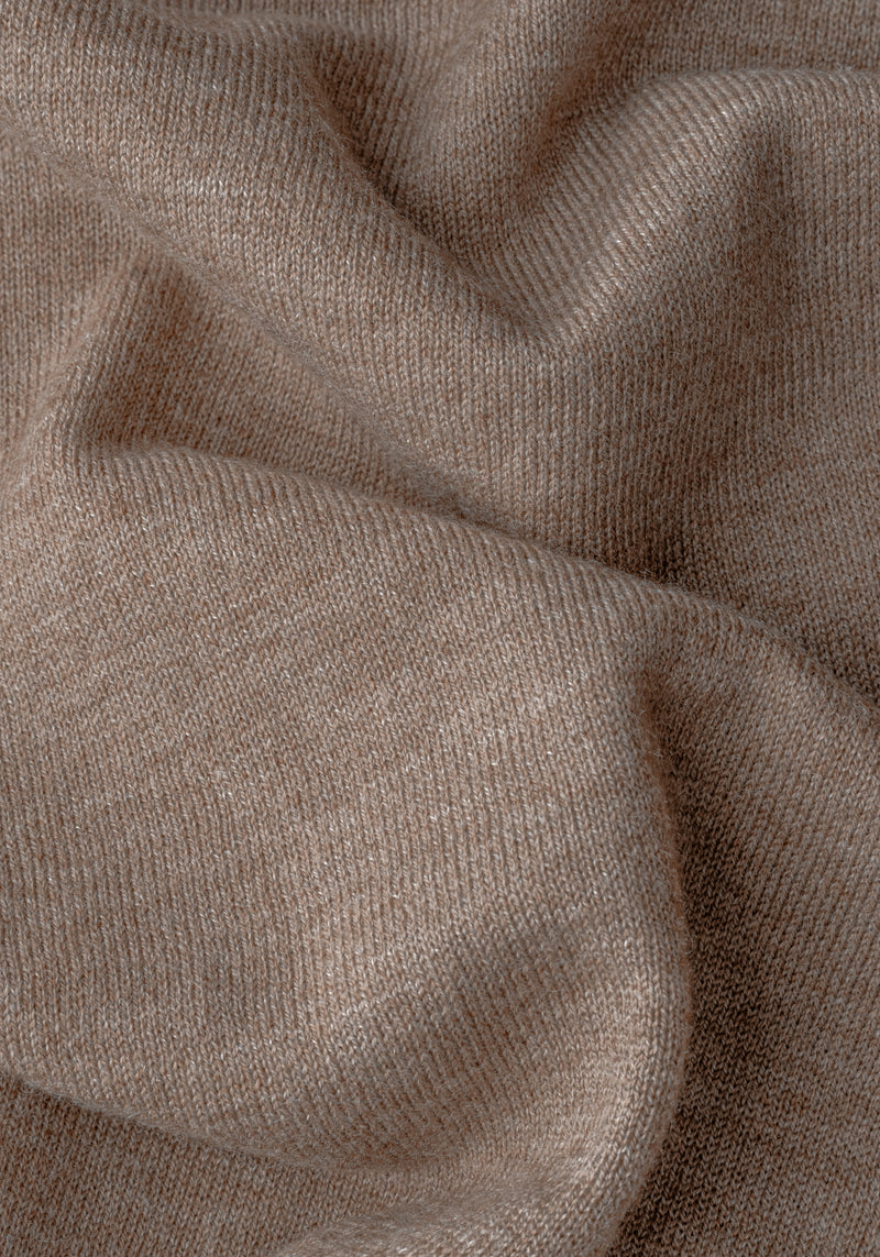 Mocha Beige Merino Wool Blend Pullover