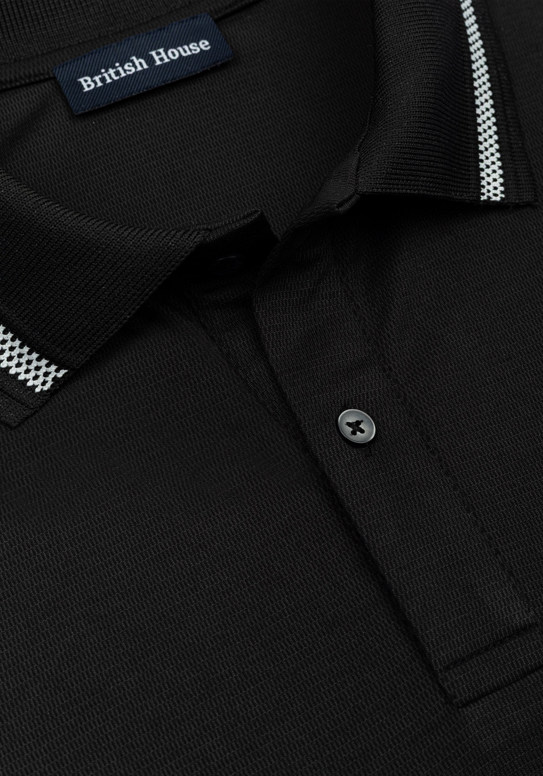 Aurora Black Cotton Polo Shirt