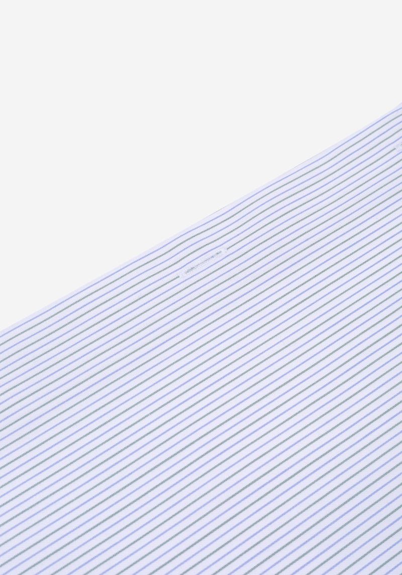 White Parti-Colored Stripe Twill Shirt