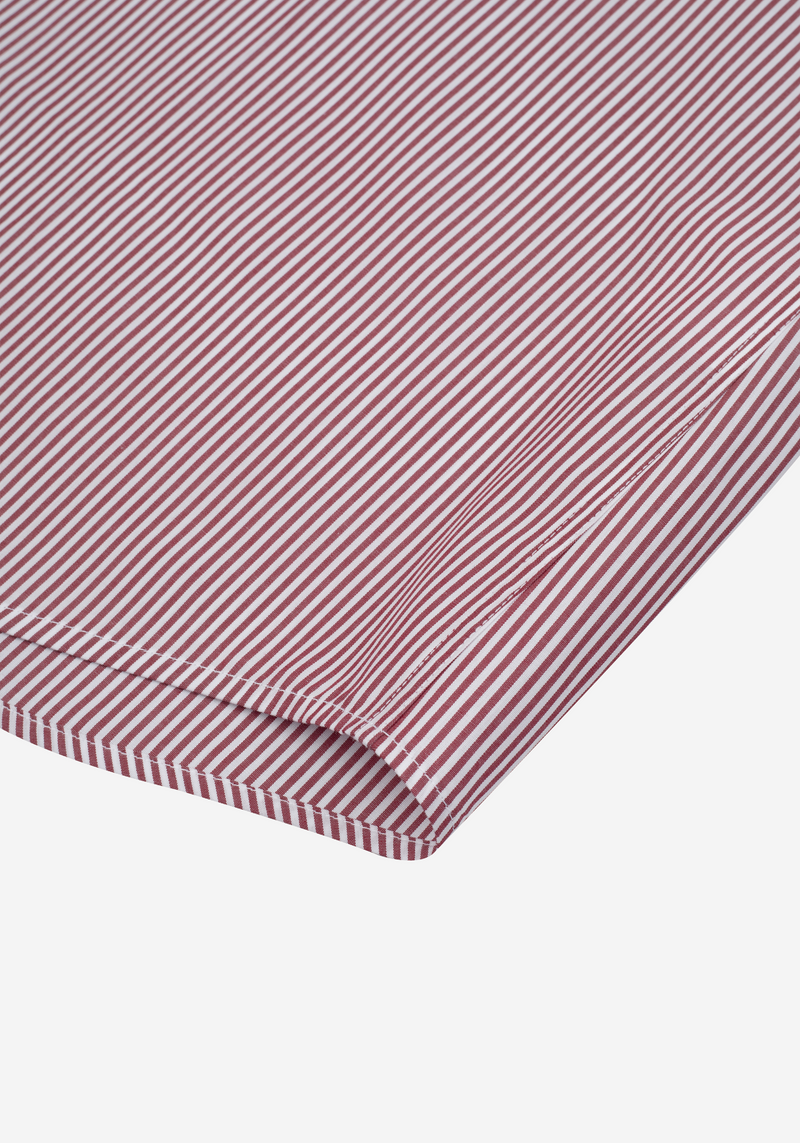 Claret Red Stripe Poplin Shirt