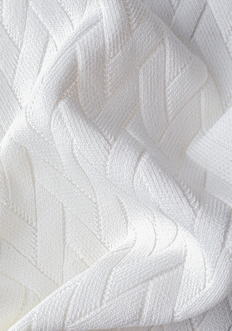 Pearl White Polyamide Knitted Polo Shirt