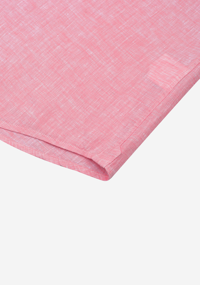 Coral Pink Belgian Linen Shirt