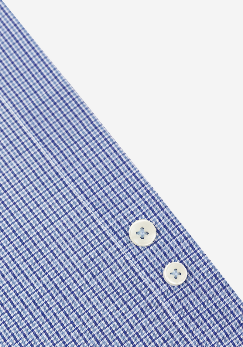 Delft Blue Checked Poplin Shirt