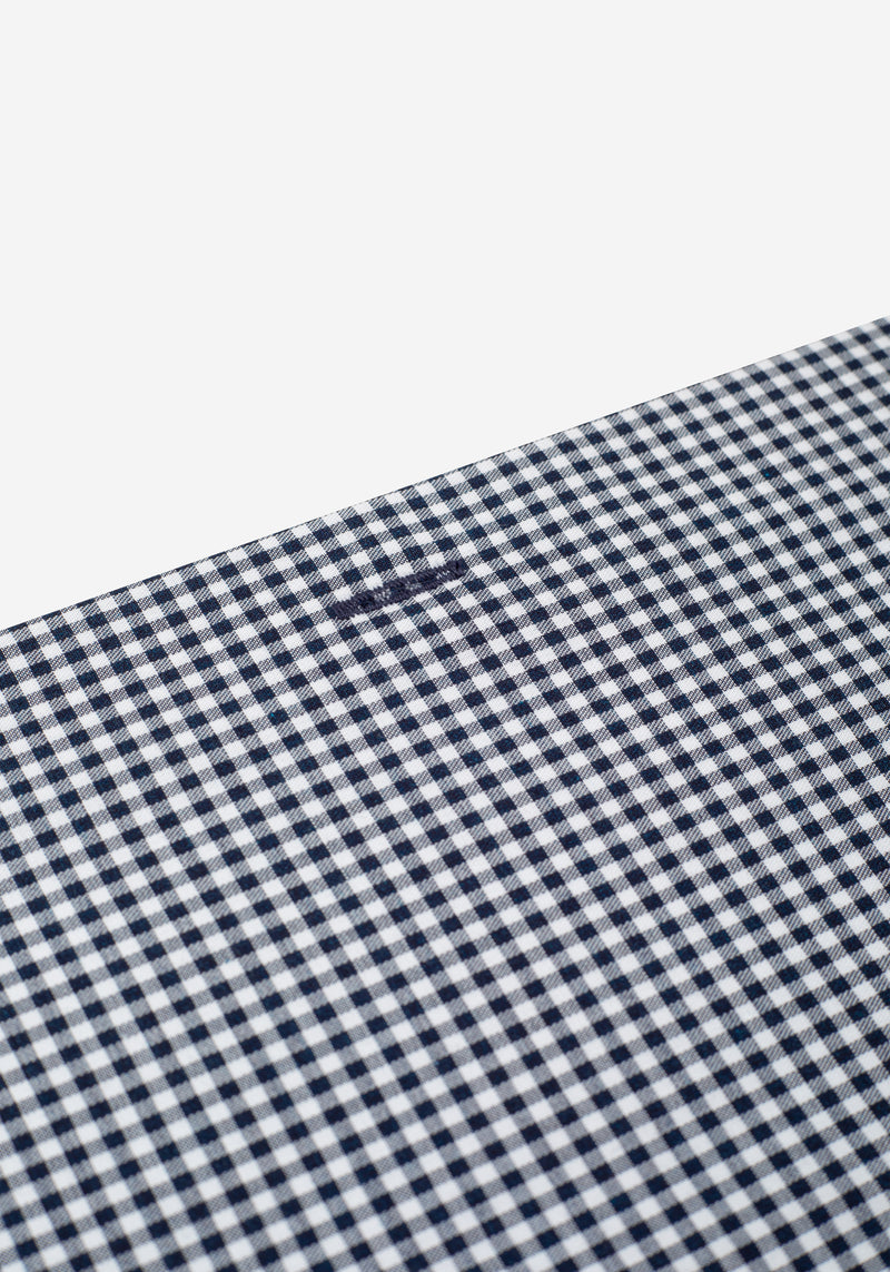 Muted Navy Checked Poplin Shirt