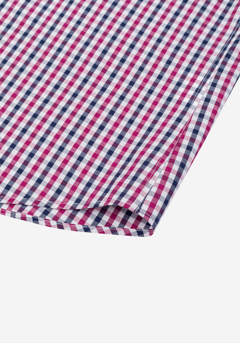Claret Burgundy Checked Oxford Shirt