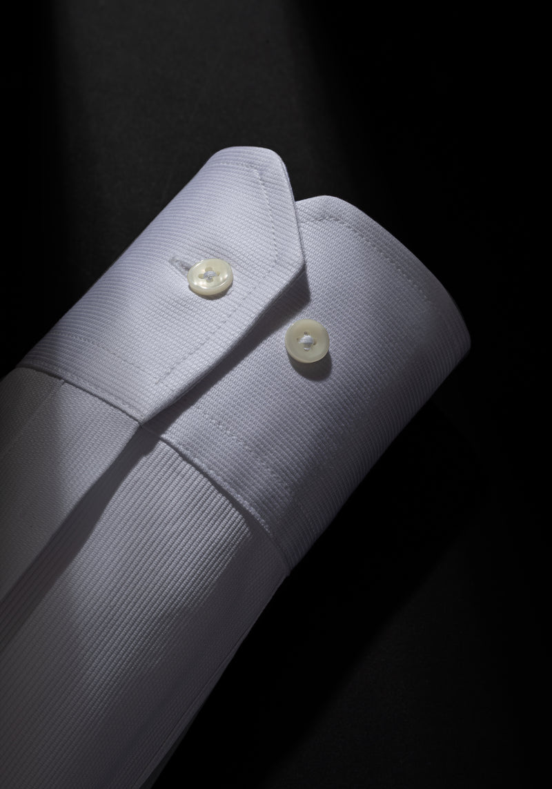 Giza 87 Cotton Imperial White Basket Weave Shirt