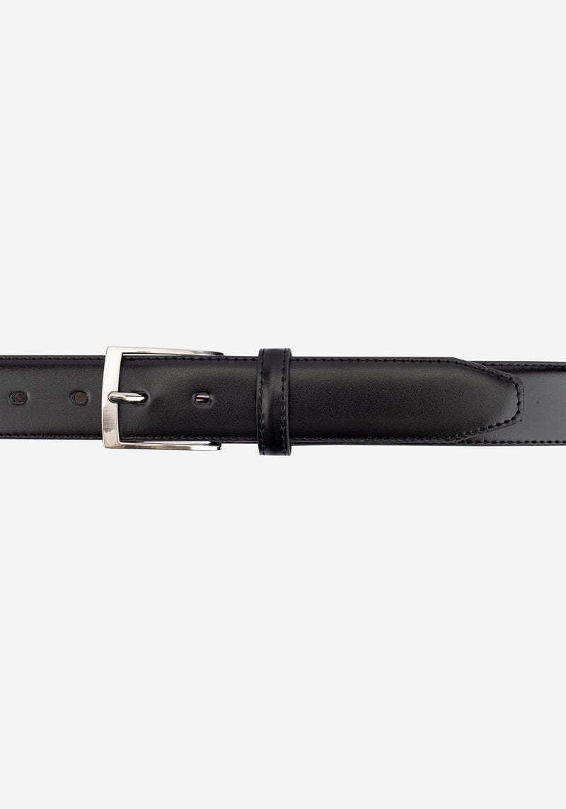 Metallic Black Spanish Genuine Leather Belt