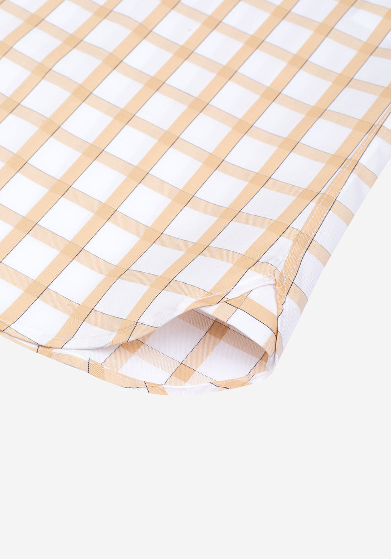Camel Beige Checked Signature Twill Shirt