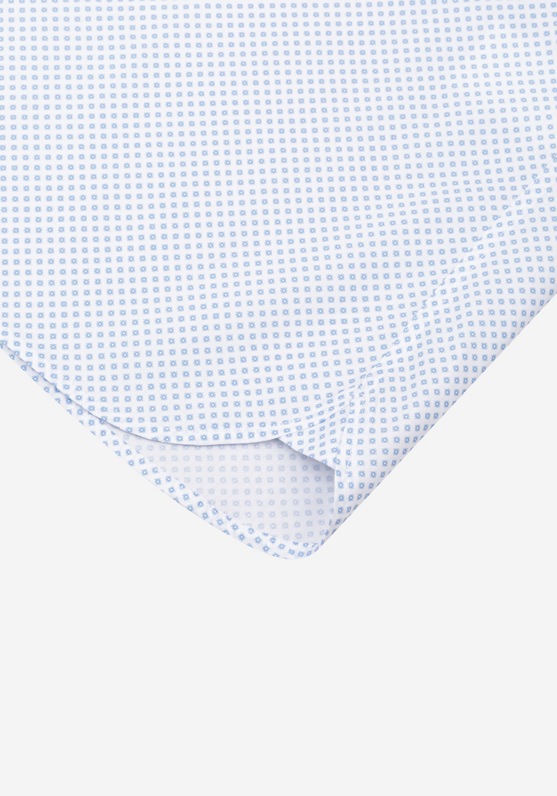 White Blue Floral Poplin Shirt