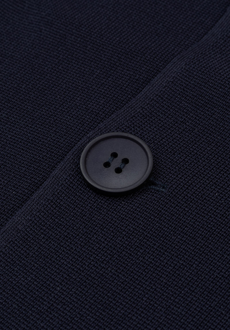 Lapis Navy Double-Breasted Polyamide Jardigan