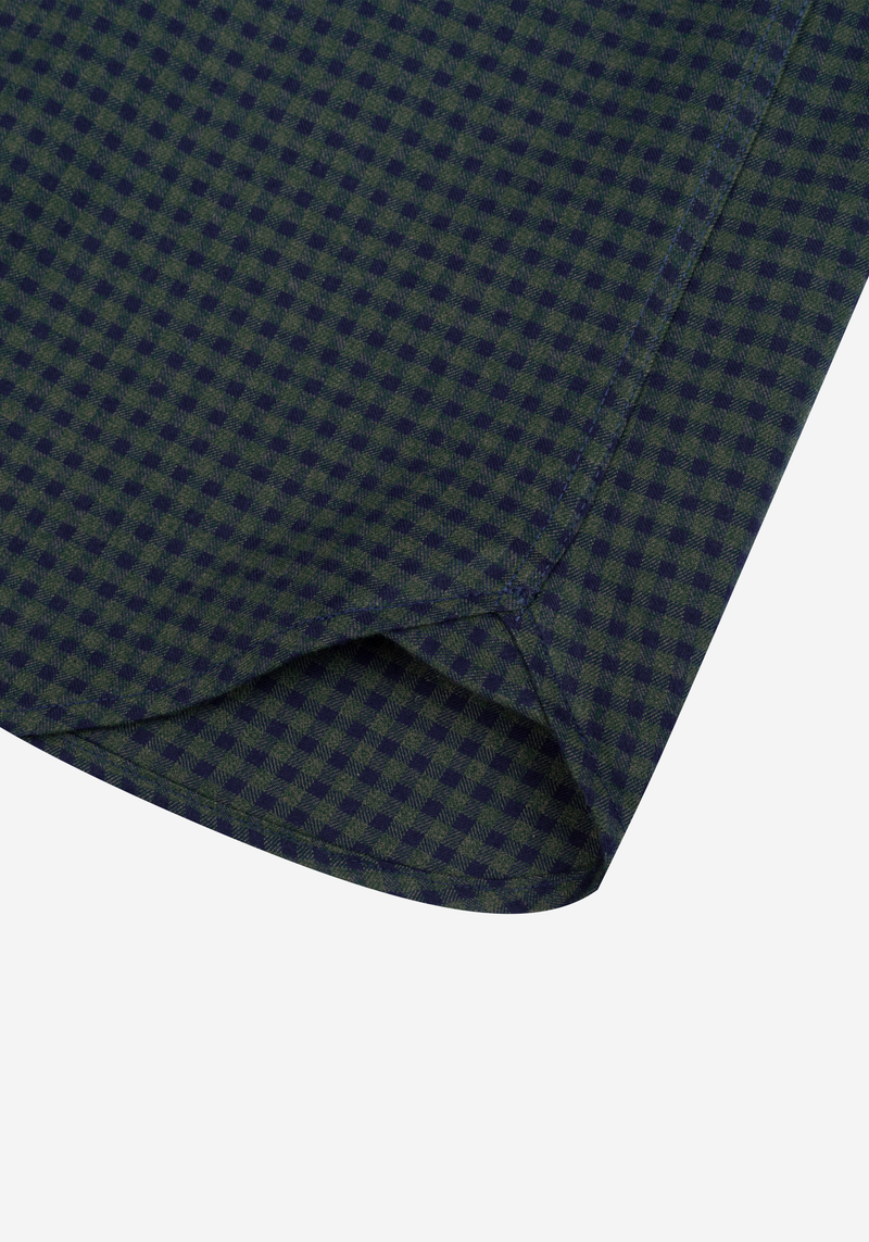Shadow Green Checked Flannel Twill Shirt
