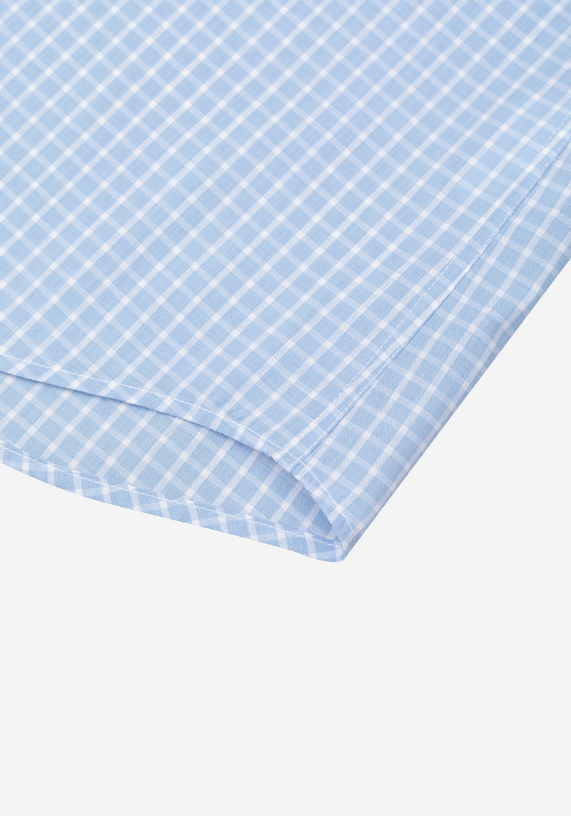 Powder Blue Checked Poplin Shirt