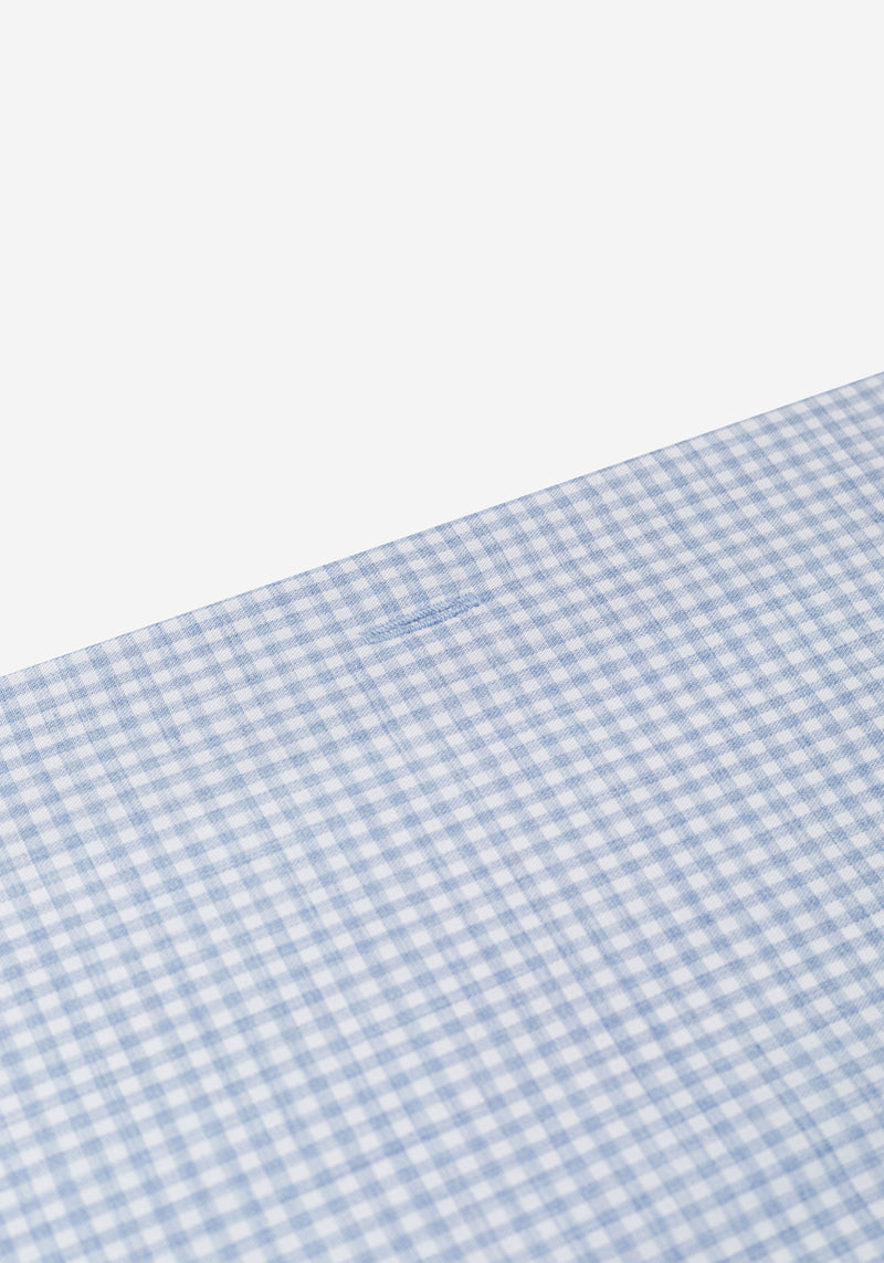 Soft Blue Checked Poplin Shirt