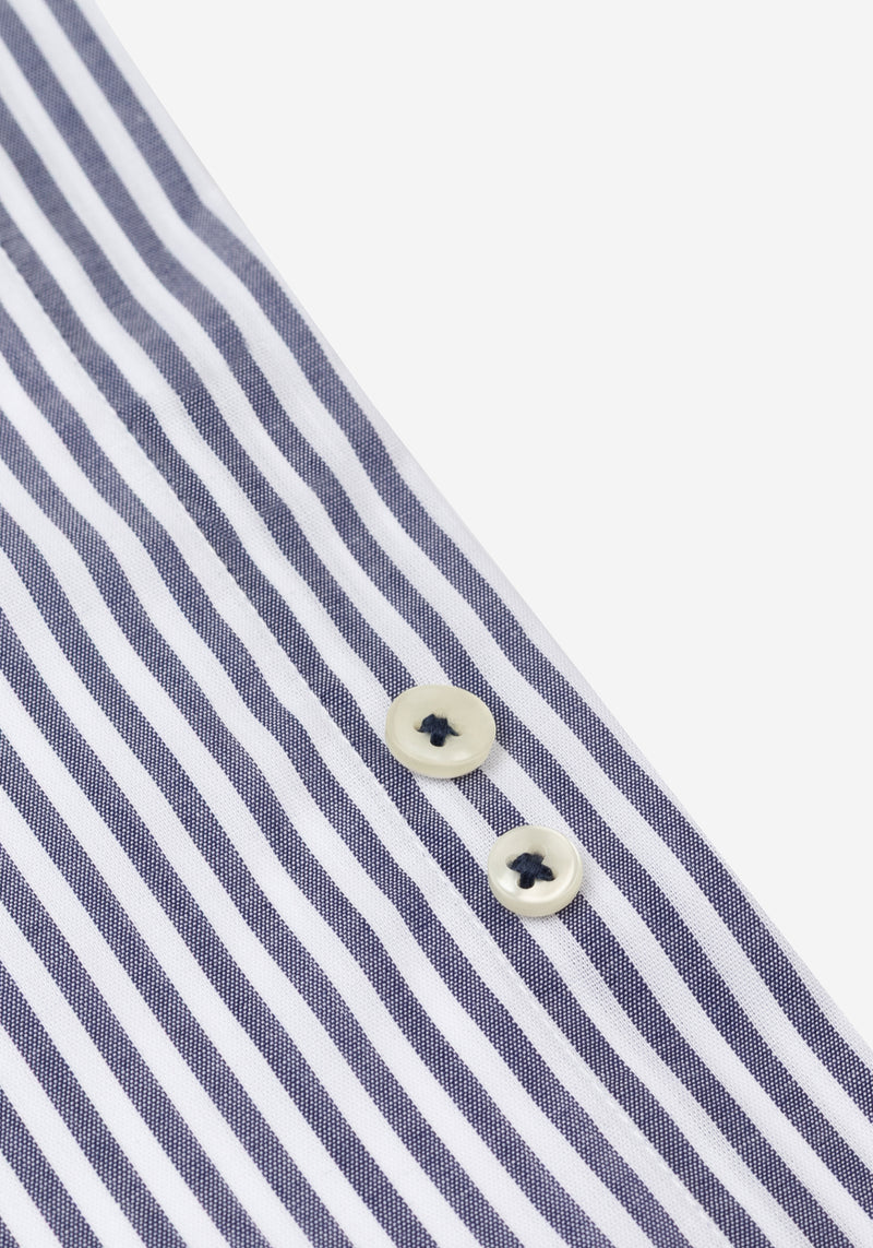 Dull Black Stripe Poplin Shirt