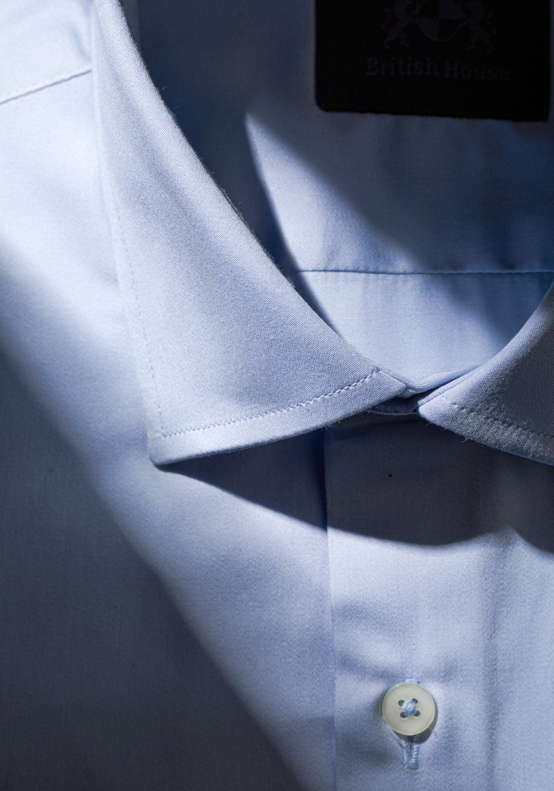 Pale Blue Luxe Twill Shirt - Wrinkle-free