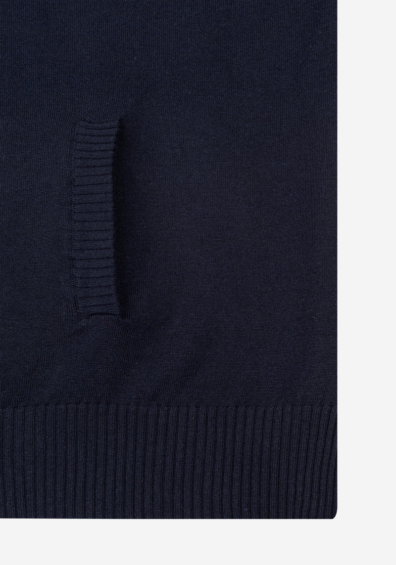 Phantom Navy Merino Wool Blend Pullover