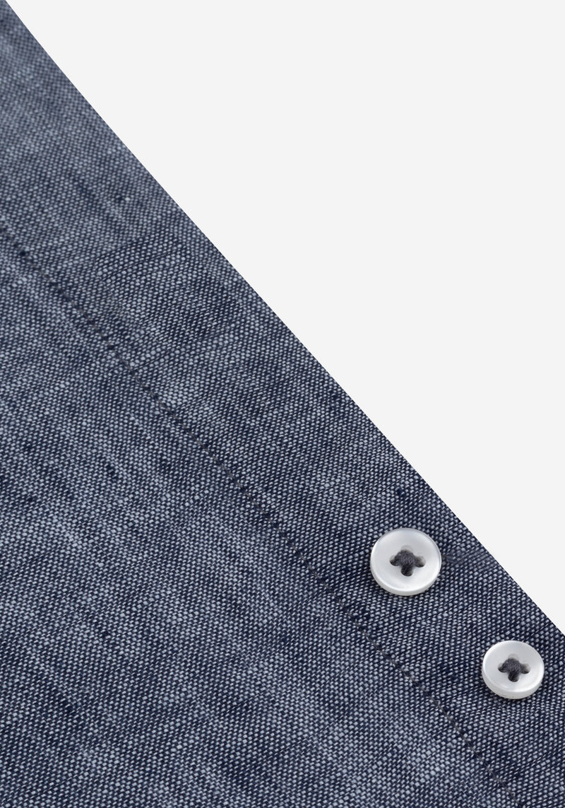 Charcoal Indigo Belgian Linen Shirt