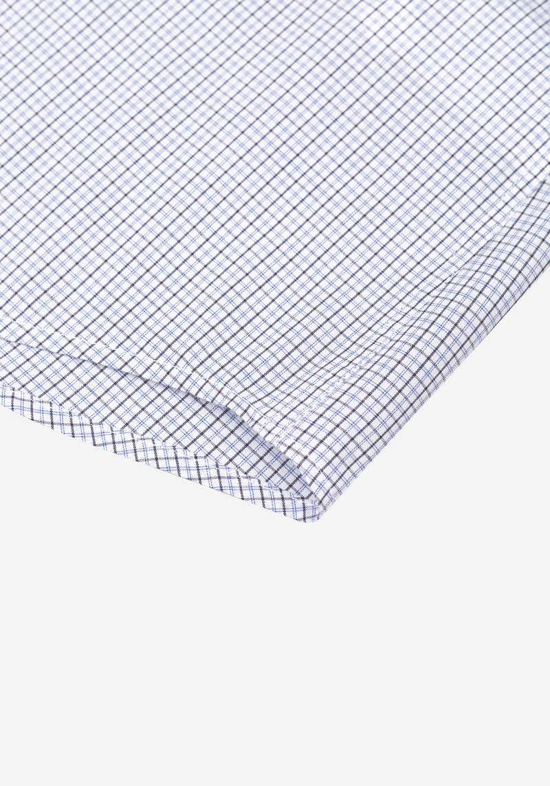 Ink Navy Checked Poplin Shirt