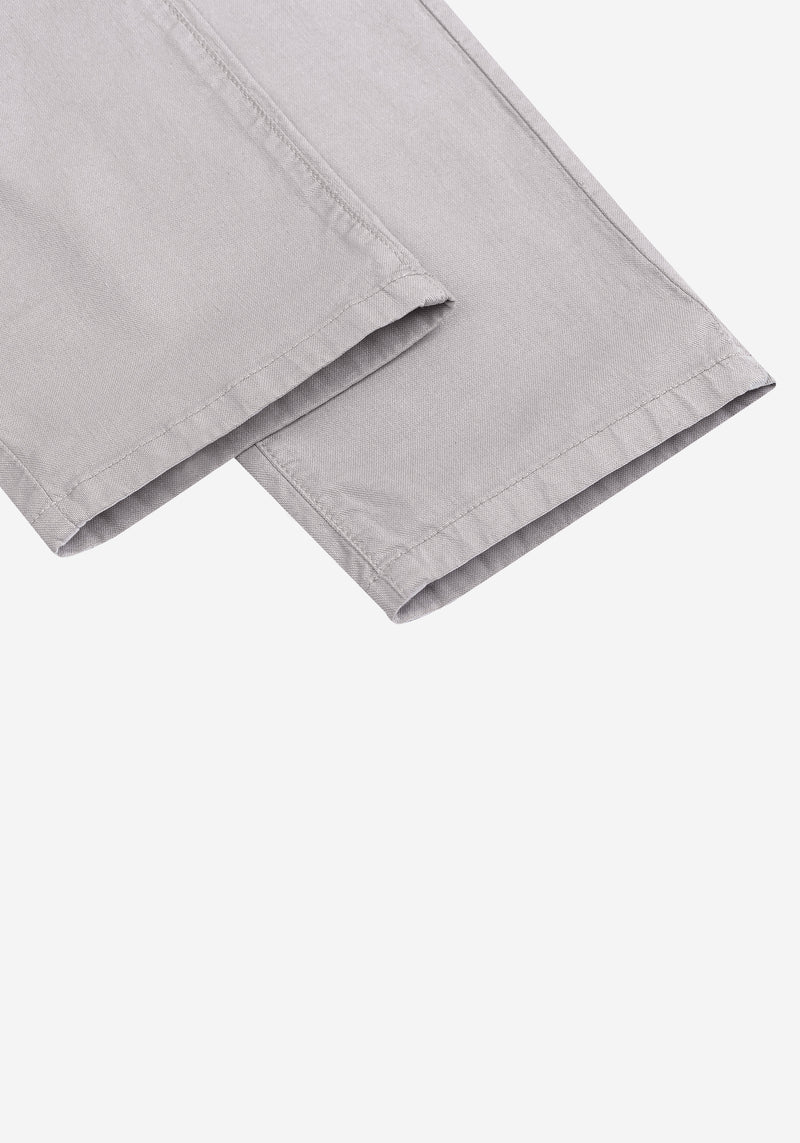 Pearl Grey Cotton Tencel Gabardine
