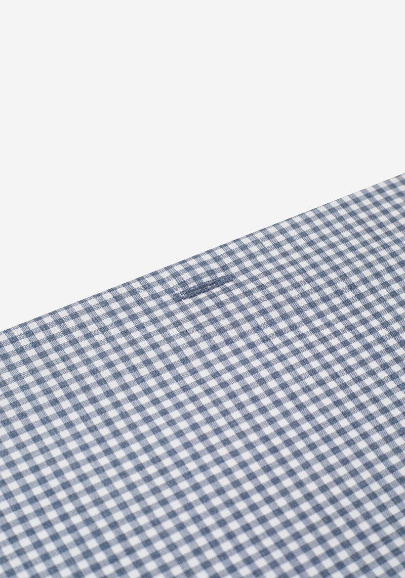 Faded Navy Checked Poplin Shirt