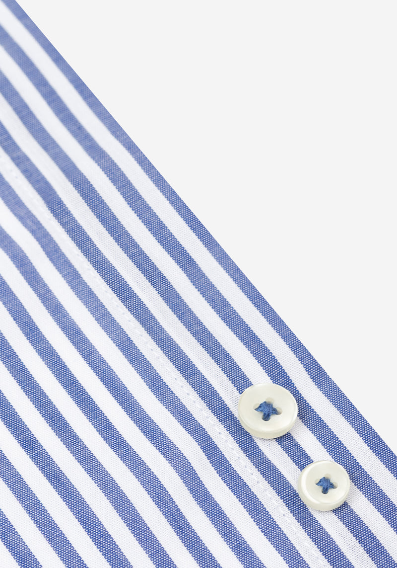 Delft Blue Stripe Poplin Shirt
