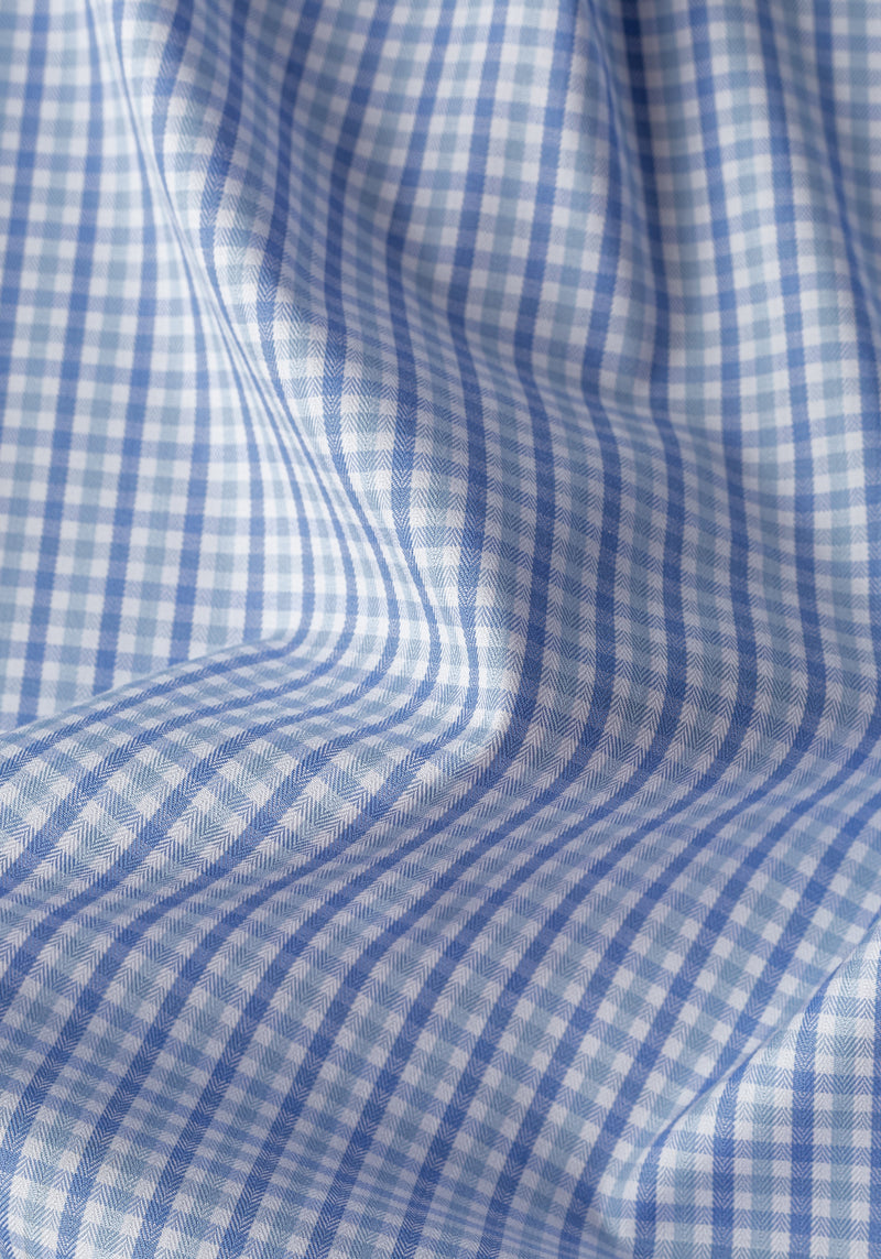 Cabana Blue Checked Herringbone Shirt