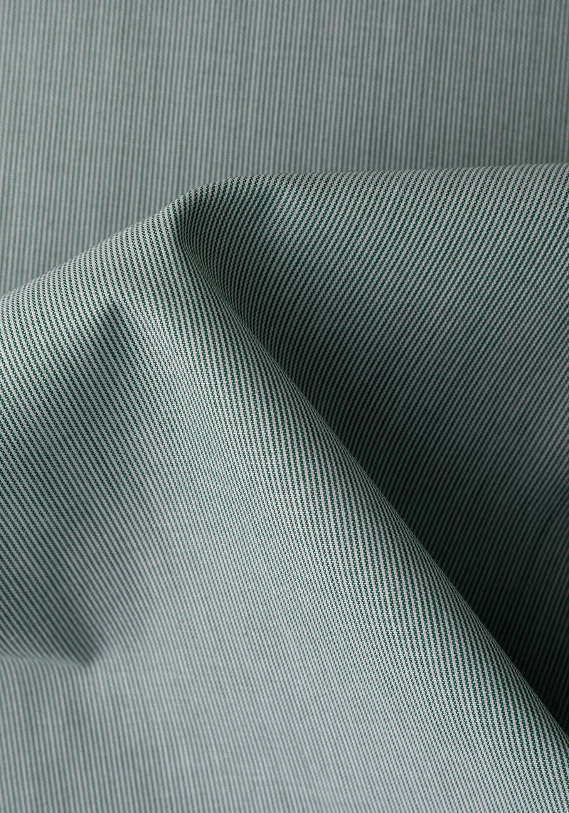 Deep Green Stripe Poplin Shirt
