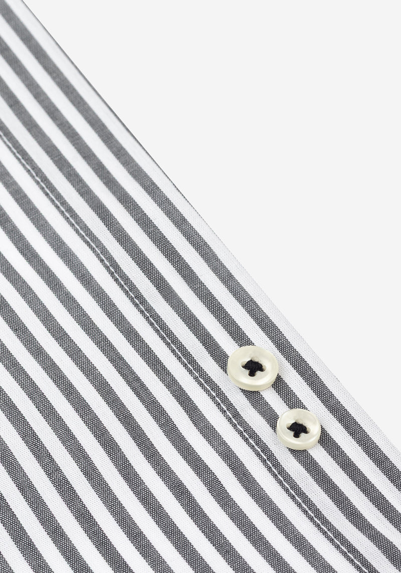 Crow Black Stripe Poplin Shirt