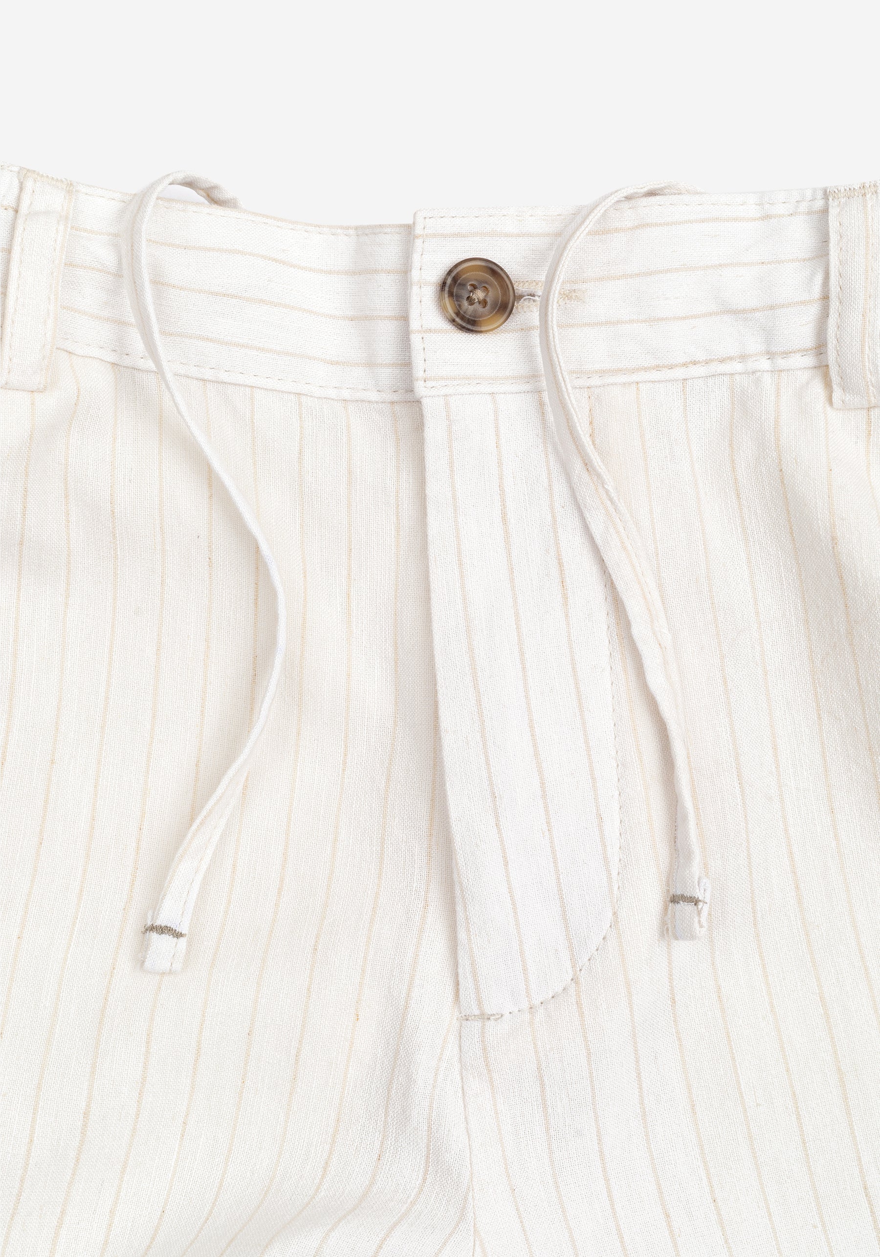 Resort Beige Stripe Cotton Tencel Linen Pants
