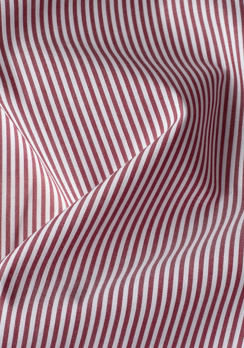 Claret Red Stripe Poplin Shirt
