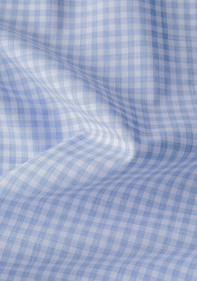 Periwinkle Blue Checked Poplin Shirt