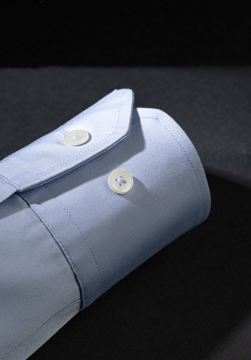 Pale Blue Luxe Twill Shirt - Wrinkle-free