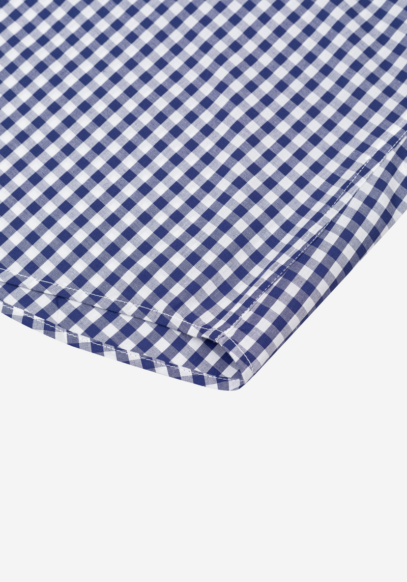 Midnight Navy Checked Poplin Shirt