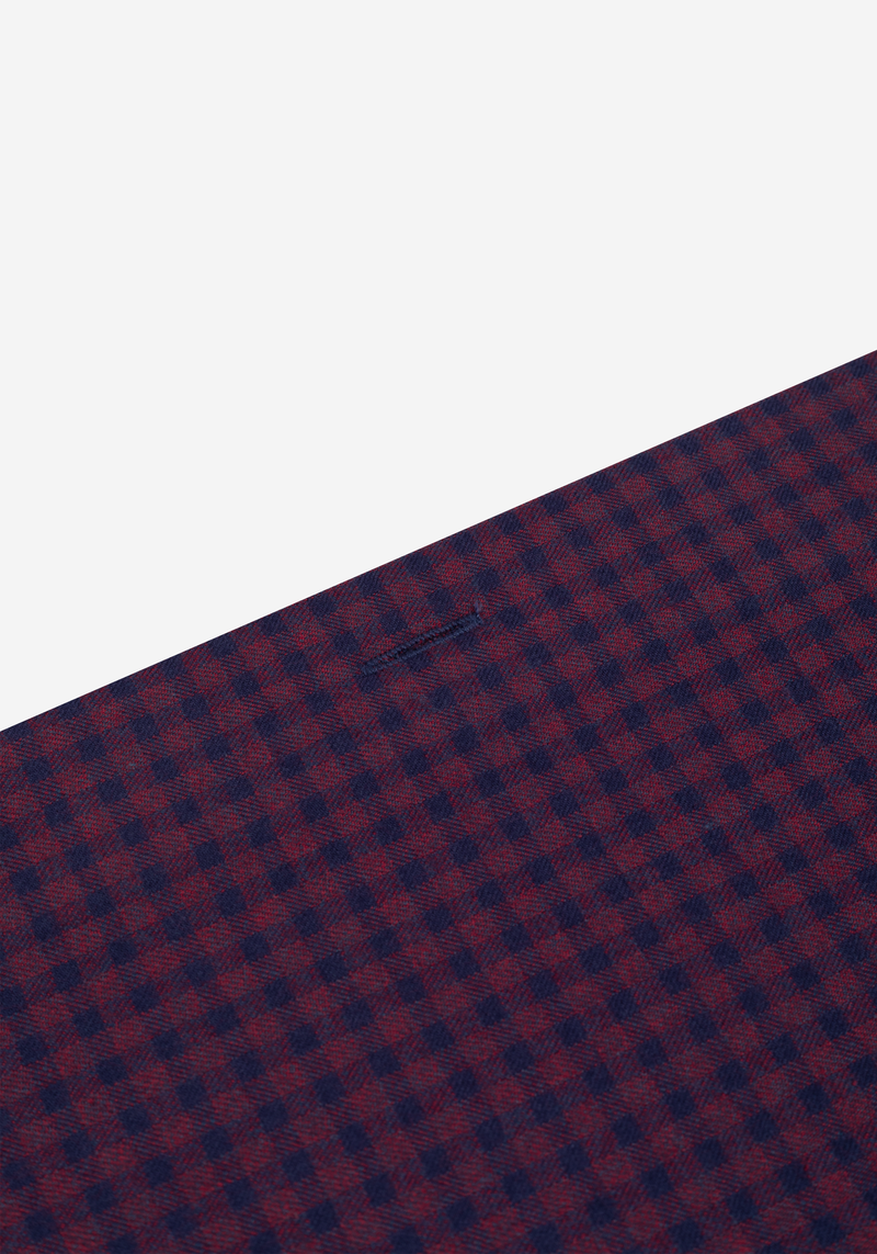Twilight Burgundy Checked Flannel Twill Shirt