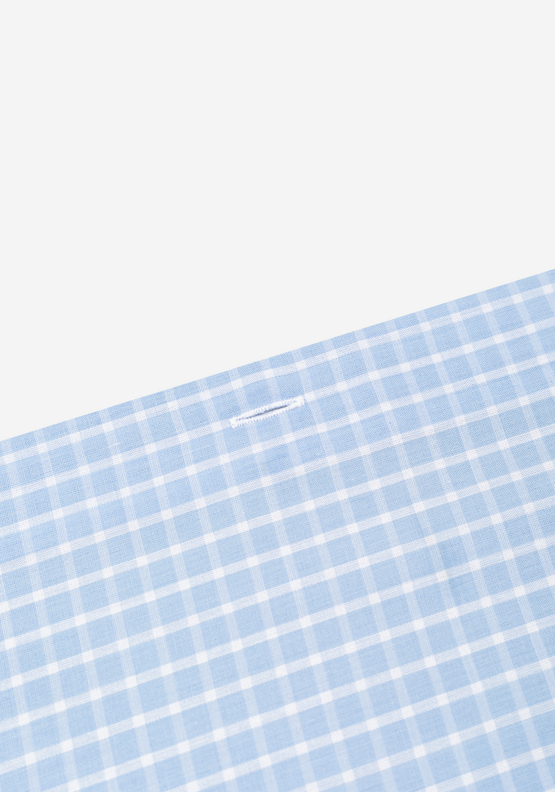 Powder Blue Checked Poplin Shirt